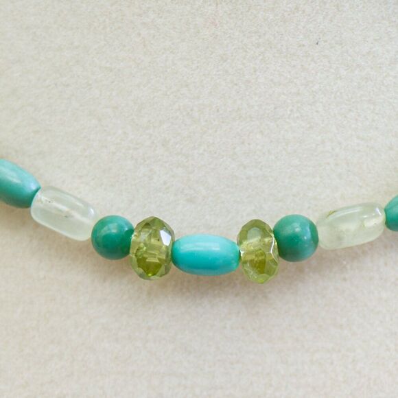 Carolyn Pollack Relios Green Turquoise, Prehnite & Peridot Sterling Necklace - Picture 3 of 9